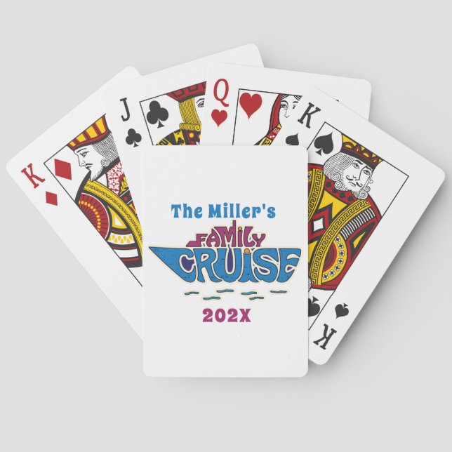 Family Cruise Word Art Custom Poker Cards (Back)