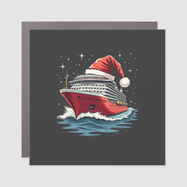 Family Cruising Cruise ship Matching Christmas  Car Magnet (Front)