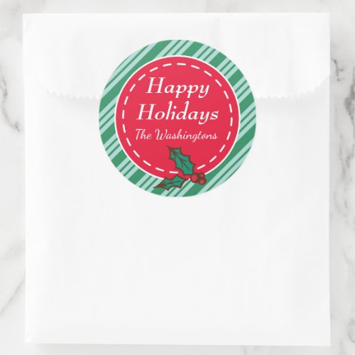 Family Custom Christmas Candy Gift Tag Stickers