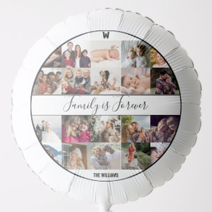 Family Custom Photo Collage Monogram Name Quote Balloon