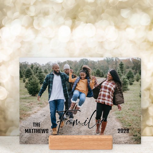 Family Custom Photo Print  Wood Holder