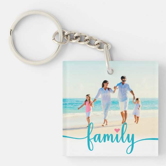 Family Custom Photograph/Colors Keychain (Front)
