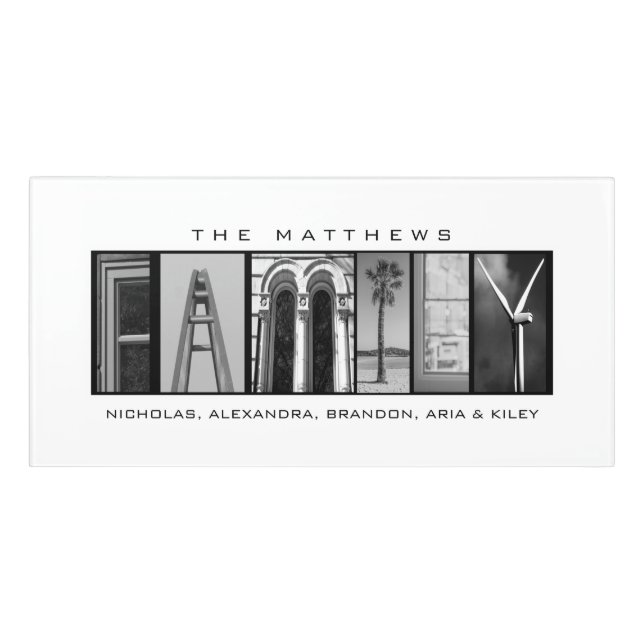 "Family" Custom Text Door Sign (Classic Front)