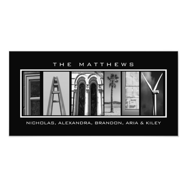 "Family" Custom Text Photo Print (Front)