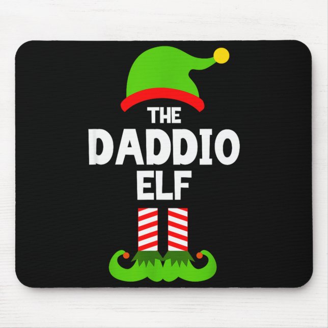 Family Daddio Elf Christmas Matching Pajama Funny  Mouse Pad (Front)