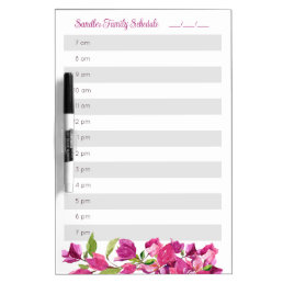 Family Daily Schedule Floral Dry Erase Board