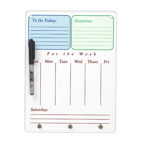 Family DailyWeekly Planner Dry Erase Board