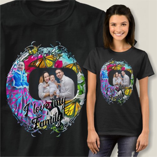 Family Dancing with Flowers  Butterflies PV01 T_Shirt