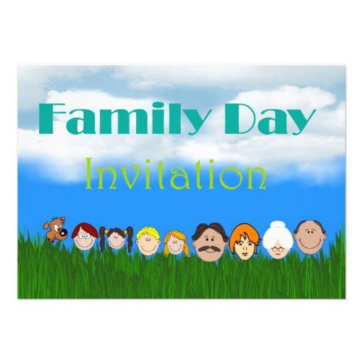 Family day Invitation with family faces 5