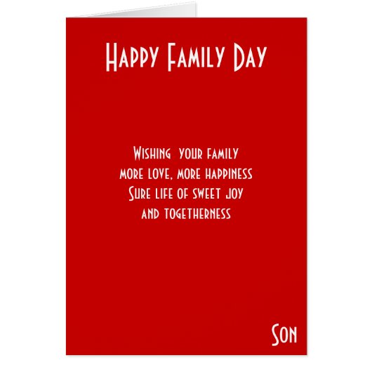 Family day son cards (Front)
