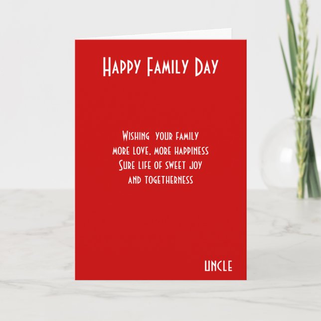 FAMILY DAY uncle Card (Front)