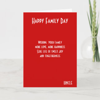 FAMILY DAY uncle Card