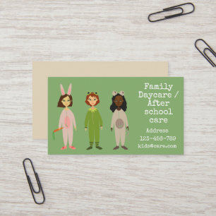 Family daycare or after school care business business card
