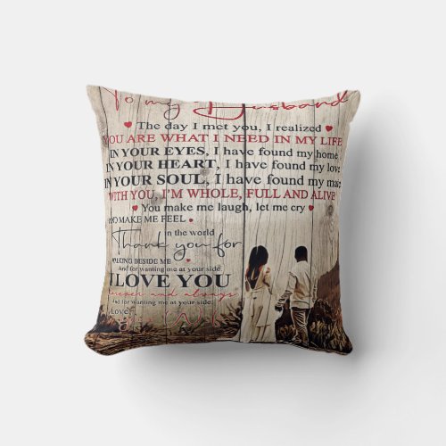 Family Decoration Gift  To My Husband Design Throw Pillow