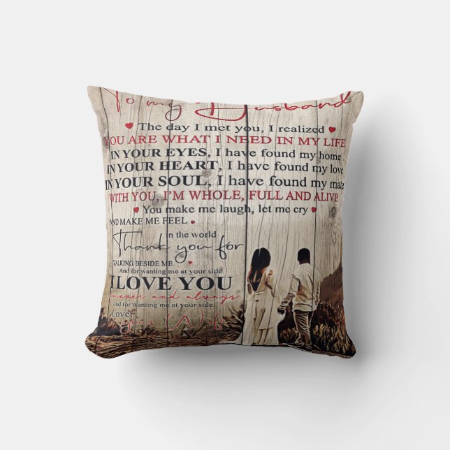 Family Decoration Gift | To My Husband Design| Throw Pillow (Front)