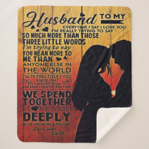 Family Decoration   Letter To My Husband Design  Sherpa Blanket