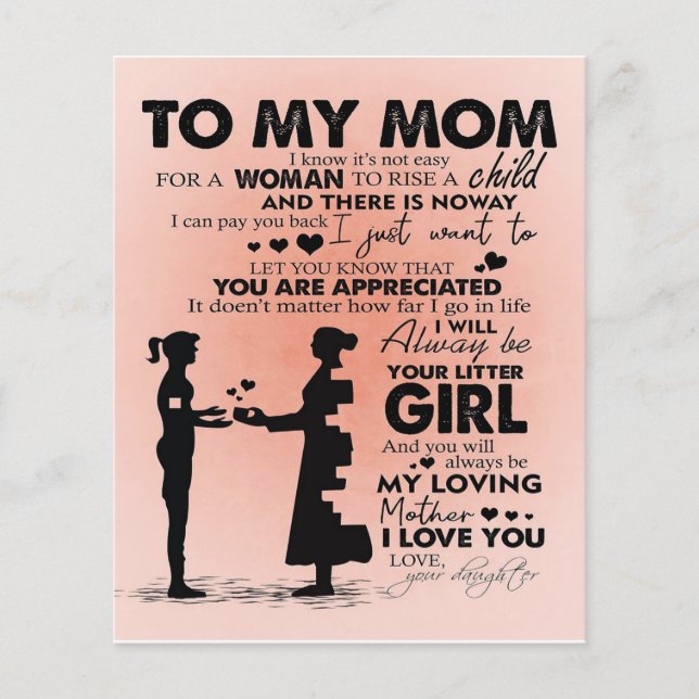 Family Decoration | Letter To My Mom Design| Flyer (Front)