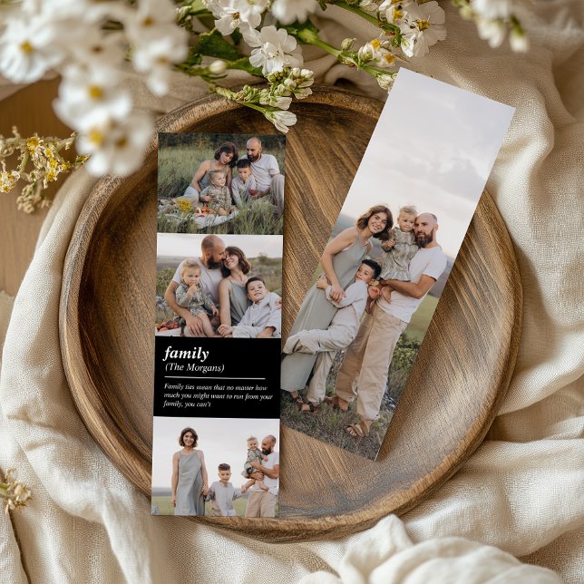 Family Definition 4 Photos Simple MINIMAL BLACK Bookmarks (Creator Uploaded)