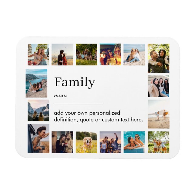 Family Definition Personalized 16 Photo Collage Magnet (Horizontal)