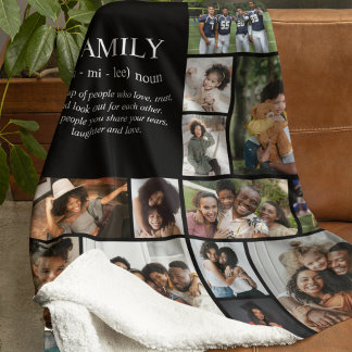 Family Definition Photo Collage Fleece Blanket