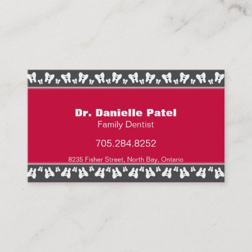 Family Dentist Business Card - Happy Teeth