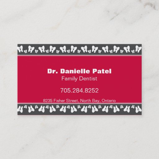 Customizable Family Dentist Business Card - Happy Teeth