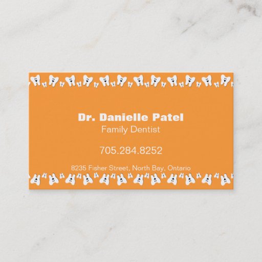 Customizable Family Dentist Business Card - Happy Teeth