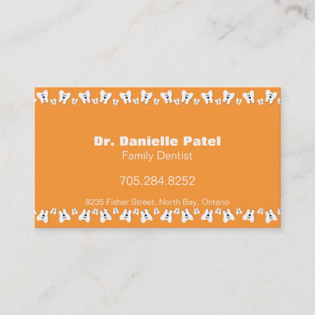 Family Dentist Business Card - Happy Teeth (Front)