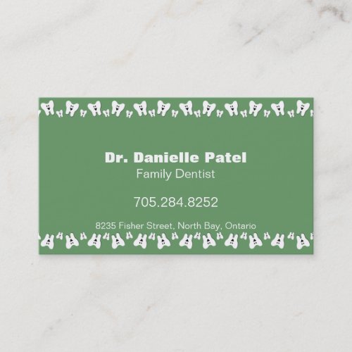 Family Dentist Business Card - Happy Teeth