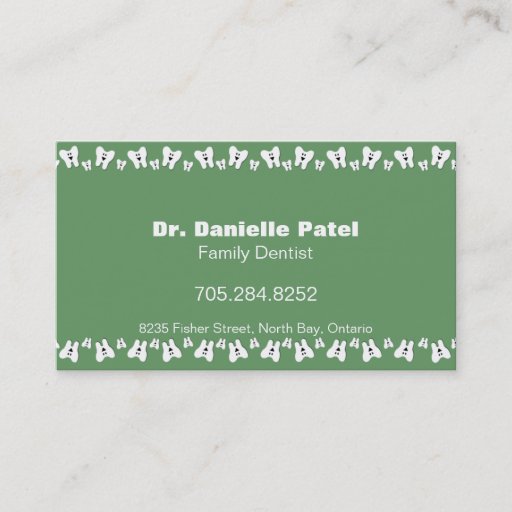 Customizable Family Dentist Business Card - Happy Teeth