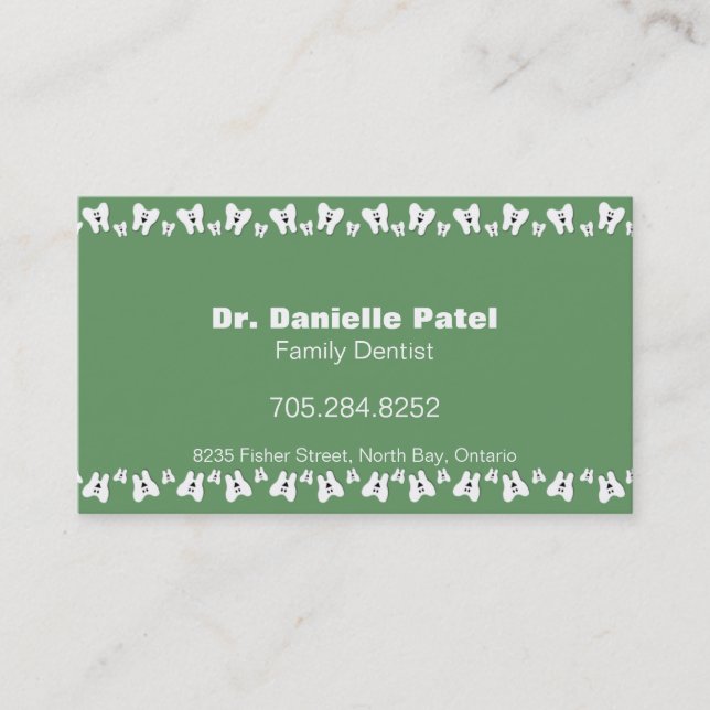 Family Dentist Business Card - Happy Teeth (Front)
