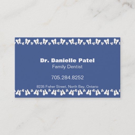 Customizable Family Dentist Business Card - Happy Teeth