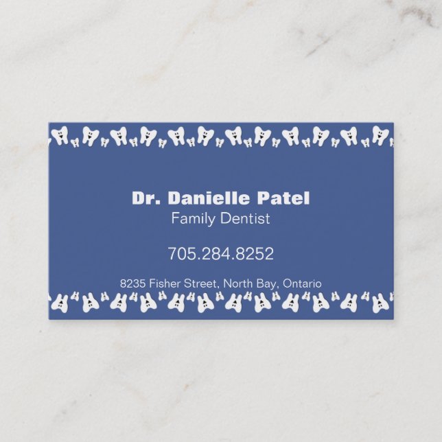 Family Dentist Business Card - Happy Teeth (Front)