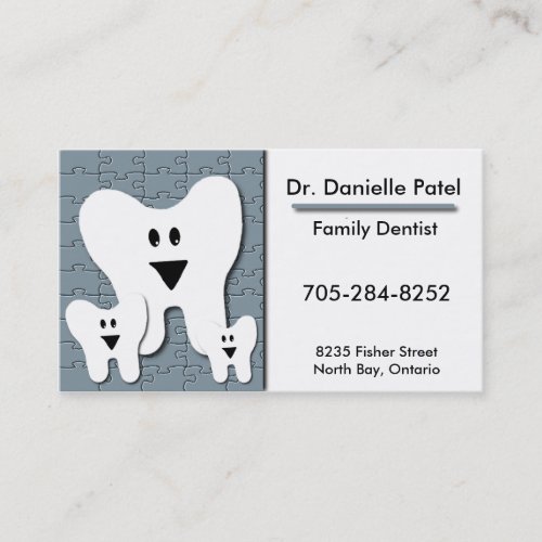 Family Dentist Business Card - Happy Teeth