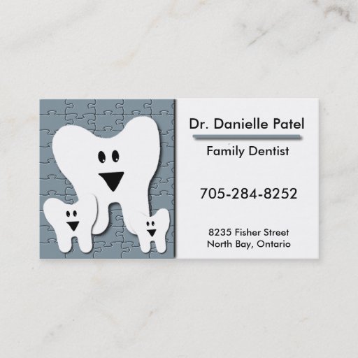 Customizable Family Dentist Business Card - Happy Teeth