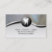 Family Dentist Business Card - Tooth Grey & White (Back)