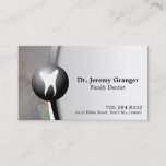 Family Dentist Business Card - Tooth Grey &amp; White at Zazzle