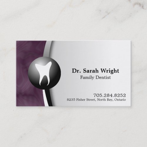 Family Dentist Business Card - Tooth Pink White