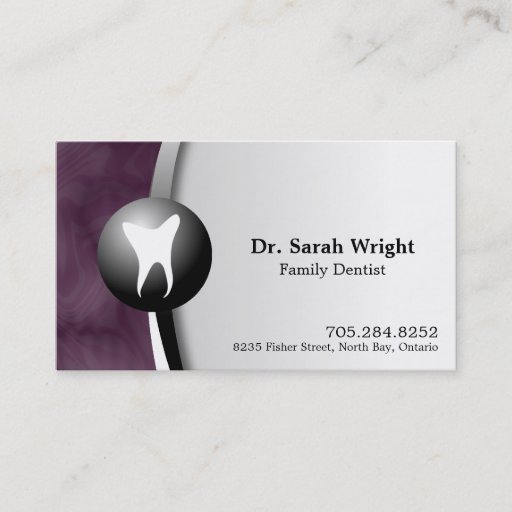 Customizable Family Dentist Business Card - Tooth Pink White