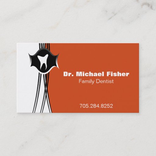 Customizable Family Dentist Business Card - Tooth Silhouette