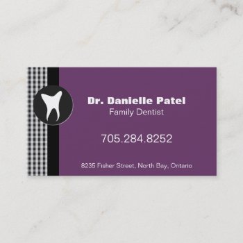 Family Dentist Business Card - Tooth Silhouette by OLPamPam at Zazzle