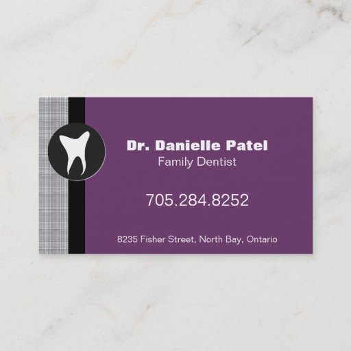 Customizable Family Dentist Business Card - Tooth Silhouette