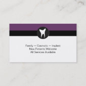 Family Dentist Business Card - Tooth Silhouette (Back)