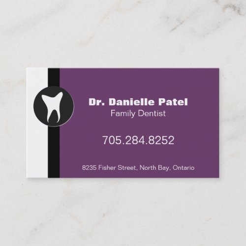 Family Dentist Business Card - Tooth Silhouette