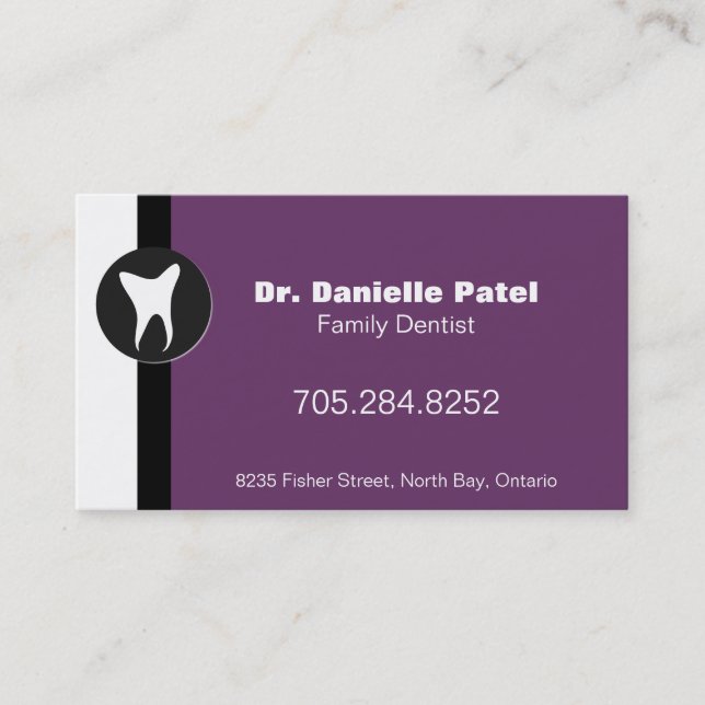 Family Dentist Business Card - Tooth Silhouette (Front)