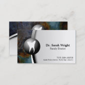 Family Dentist Business Card Tooth Teal Rock (Front/Back)