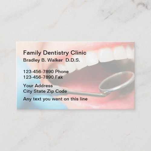 Family Dentist Office Business Cards