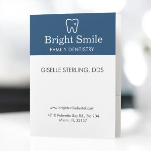 Family Dentistry Dentist Navy Blue White Pocket Folder
