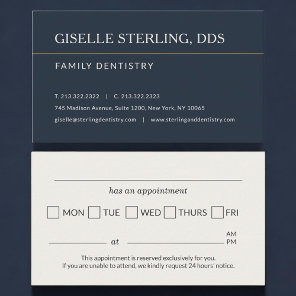 Family Dentistry Office Appointment Reminder Business Card