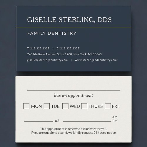Family Dentistry Office Appointment Reminder Card